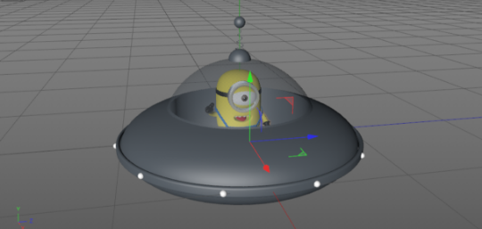 如何利用C4D制作小黃人飛碟模型-33